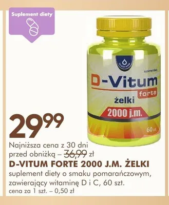 Suplement diety D-Vitum Forte 2000 j.m. żelki 60szt. promocja w Super-Pharm