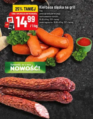 Kiełbasa śląska na grill promocja w POLOmarket