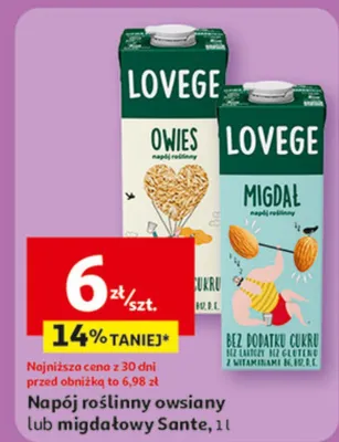 Napój roślinny migdałowy Sante promocja w Auchan