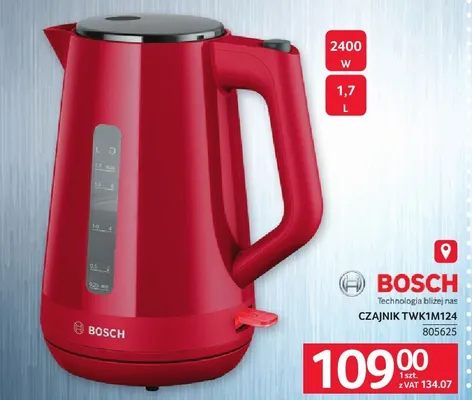 Czajnik TWK1M124 Bosch 805625 promocja w Selgros