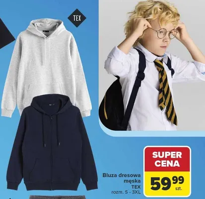 Bluza dresowa męska TEX promocja w Carrefour