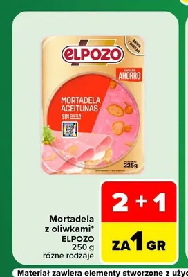 Mortadela z oliwkami Elpozo promocja w Carrefour Market