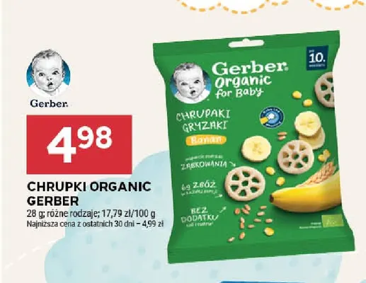 Chrupki organic Gerber promocja w Stokrotka