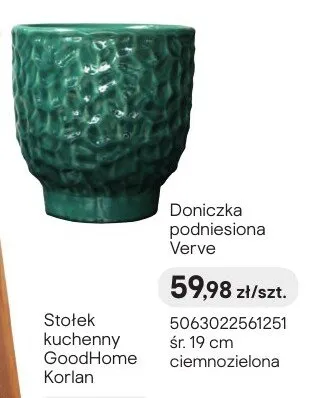 Doniczka podniesiona Verve śr. 19cm ciemnozielona promocja w Castorama