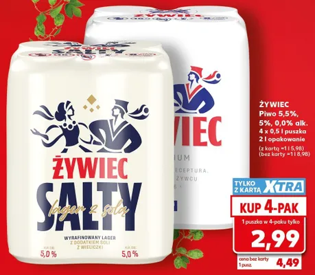 Piwo Żywiec Salty lager z solą 5,0% promocja w Kaufland