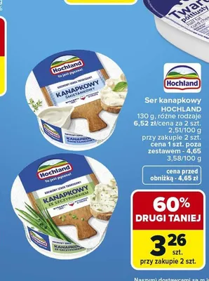 Ser kanapkowy Hochland promocja w Carrefour