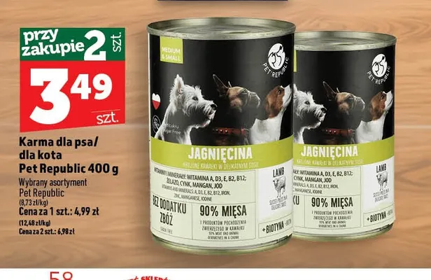 Karma dla psa/dla kota Pet Republic promocja w TOPAZ