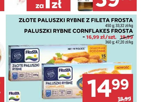 Złote paluszki rybne z fileta Frosta promocja w Stokrotka