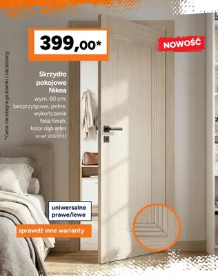 Skrzydło pokojowe Nikea bezprzylgowe pełne wykończenie folia finish promocja w Bricoman