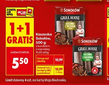 Kaszanka Sokołów z wątróbką promocja w Biedronka