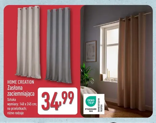 Zasłona zaciemniająca Home Creation promocja w Aldi