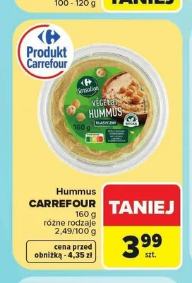 Hummus klasyczny Carrefour Sensation promocja w Carrefour Market