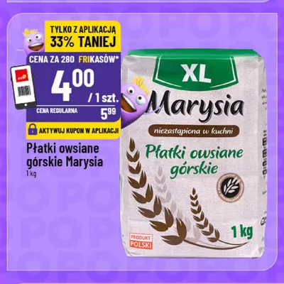 Płatki owsiane górskie Marysia promocja w POLOmarket