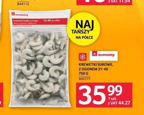 Krewetki surowe z ogonem 31-40 Economy promocja w Selgros
