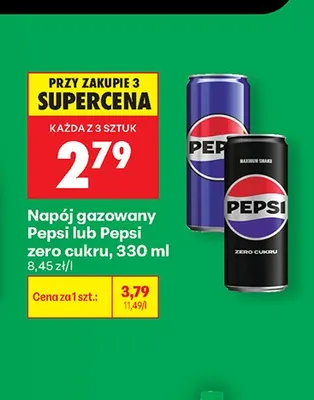 Napój gazowany Pepsi Zero Cukru promocja w Biedronka