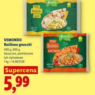 Roślinne gnocchi klasyczne VEMONDO promocja w Lidl
