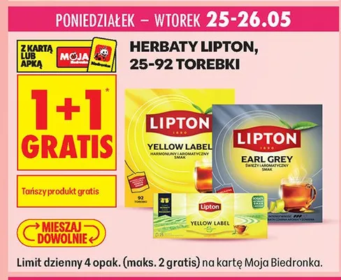 Herbaty Lipton promocja w Biedronka