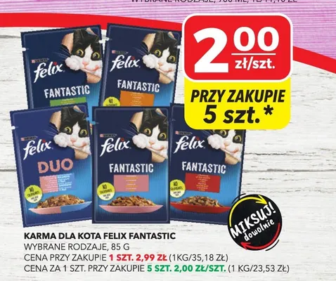 Karma dla kota Felix Fantastic wybrane rodzaje promocja w Top Market