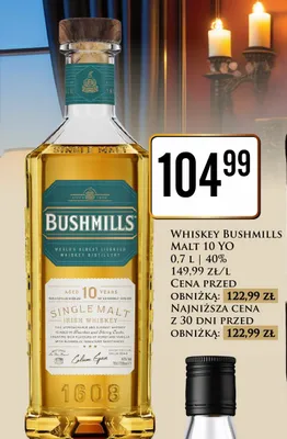 Whiskey Bushmills Malt 10 YO promocja w Dino