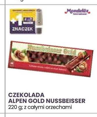 Czekolada Alpen Gold Nussbeisser z całymi orzechami promocja w Stokrotka