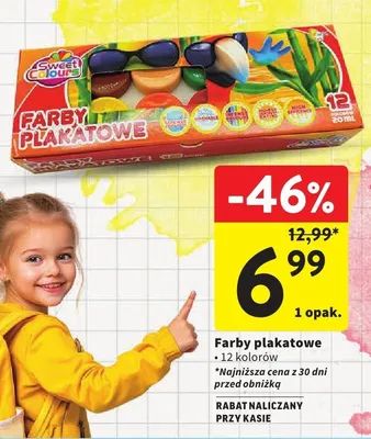 Farby plakatowe Sweet Colours 12 kolorów promocja w Intermarche