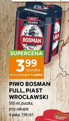 Piwo Bosman Full puszka promocja w Stokrotka