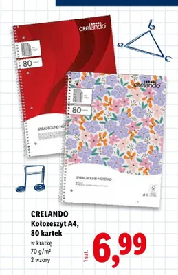Kołozeszyt A4 Crelando 80 kartek promocja w Lidl
