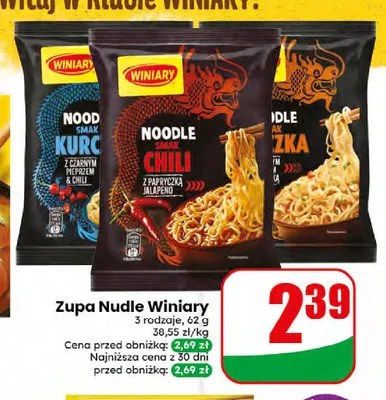 Zupa Nudle Winiary smak Kurczak z czarnym pieprzem & chili promocja w Dino