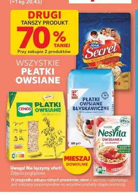 Płatki owsiane górskie Cenos promocja w Kaufland