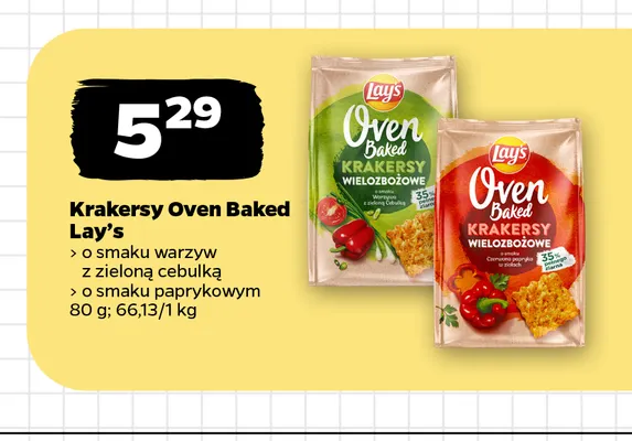 Krakersy Oven Baked Lay's o smaku warzyw z zieloną cebulką promocja w Netto