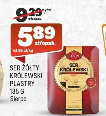 Ser żółty Królewski w plastrach Sierpc promocja w Społem Praga