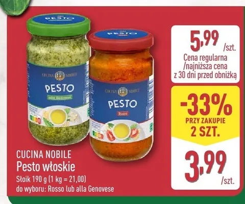 Pesto włoskie promocja w Aldi