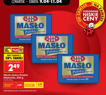 Masło ekstra Polskie promocja w Biedronka