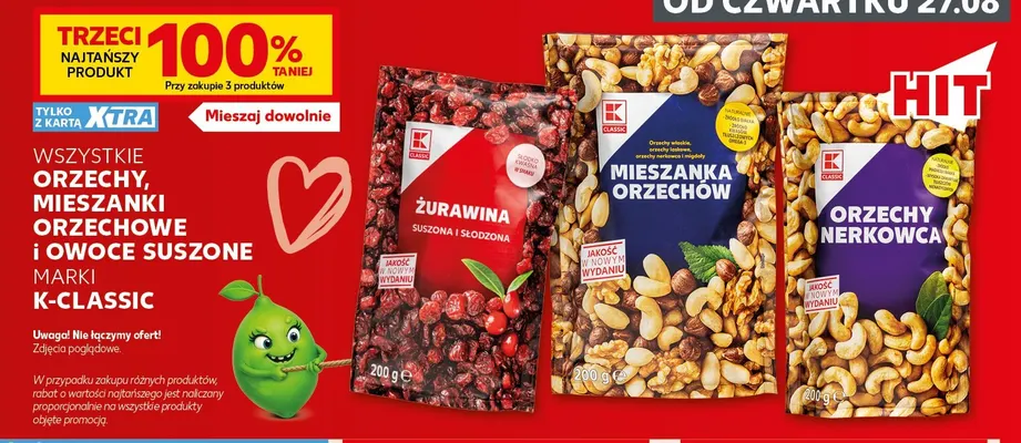 Żurawina suszona i słodzona K-Classic promocja w Kaufland