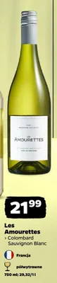 Wino białe Les Amourettes Colombard Sauvignon Blanc promocja w Netto