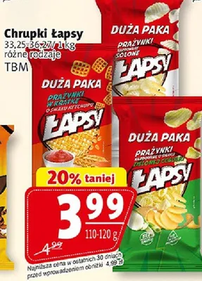 Chrupki Łapsy prażyny kukurydziane promocja w Prim Market