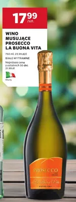 Wino musujące prosecco białe wytrawne promocja w Stokrotka