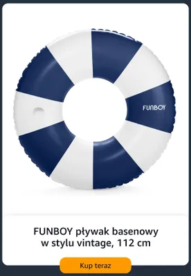 Pływak basenowy FUNBOY w stylu vintage 112 cm promocja w Amazon