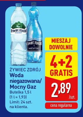 Woda niegazowana Żywiec Zdrój promocja w Aldi