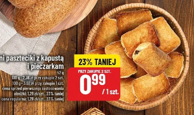 Mini paszteciki z kapustą i pieczarkam promocja w POLOmarket