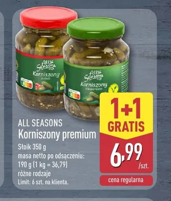 Korniszony premium All Seasons promocja w Aldi