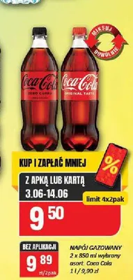 Napój gazowany Coca-Cola 2-pak 850ml promocja w Chorten