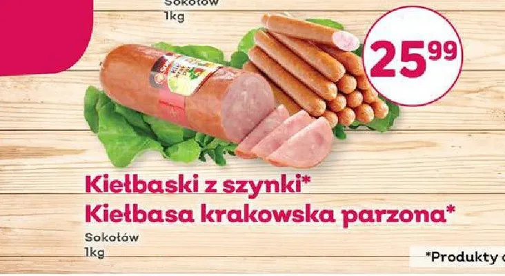 Kiełbaski z szynki Sokołów promocja w Bliski