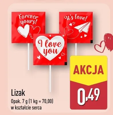 Lizak w kształcie serca promocja w Aldi