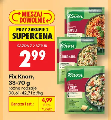 Fix Knorr 4 sery z mozzarellą promocja w Biedronka