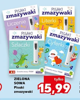 Książka Pisaki zmazywaki Literki Zielona Sowa promocja w Kaufland