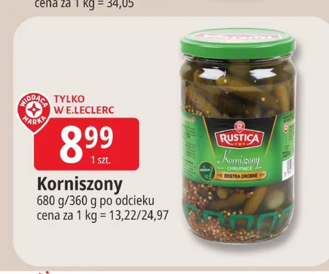 Korniszony Rustica promocja w Leclerc