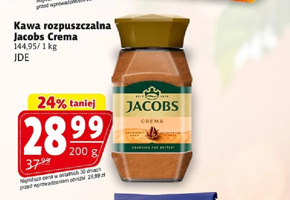 Kawa rozpuszczalna Jacobs Crema promocja w Prim Market