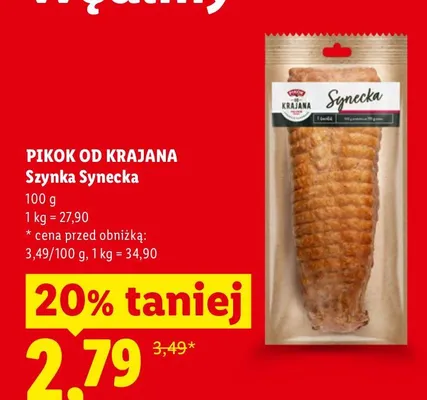 Szynka Synecka Pikok Od Krajana promocja w Lidl