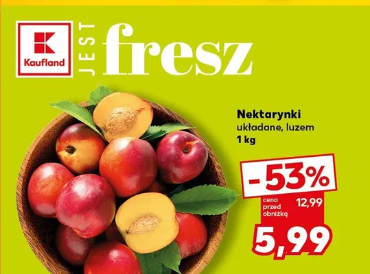 Nektarynki układane luzem promocja w Kaufland